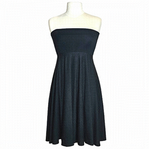 ANTHROPOLOGIE Maeve Womens Black Strapless Pull On Stretch Textured Dress XS